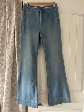 Pilcro Anthropologie High Rose Bootxut Trouser Light Blue Women's Denim Jeans 28